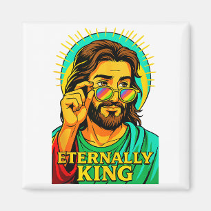 Íman Eternamente Rei Jesus Cristão Anime Manga Po