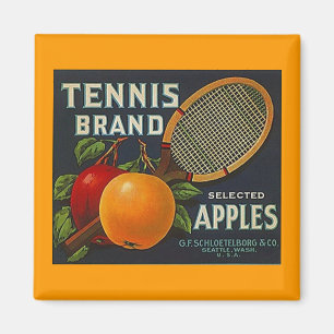 ÍMAN ETIQUETA DA FRUTA DO VINTAGE DAS MAÇÃS DA MARCA