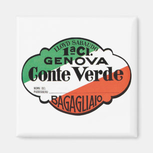 Íman Etiqueta de Bagagem de Génova Conte Verde