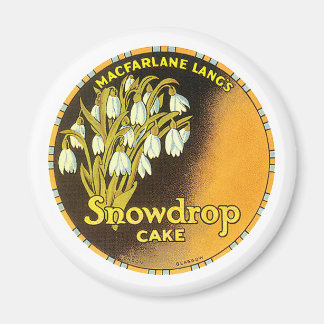 Íman Etiqueta de Bolo de Neve Vintage