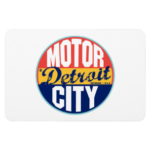 Íman Etiqueta de Vintagem Detroit