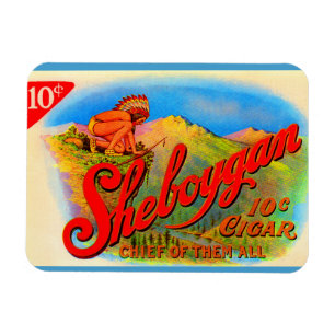 Íman etiqueta do charuto de Sheboygan do 1920