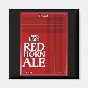 Íman Etiqueta vermelha da cerveja inglesa do chifre