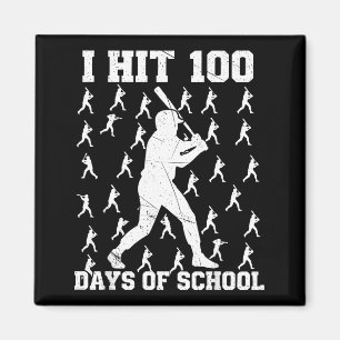 Íman Eu Acertei 100 Dias De Menino De Beisebol Escolar