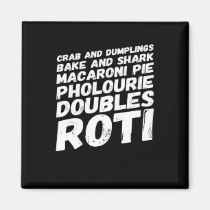 Íman Eu adoro a camiseta Comida de Trinidad e Tobago