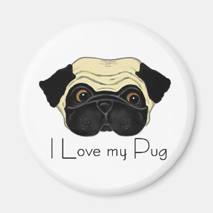 Íman Eu adoro a minha citação de Pug Cute e Love