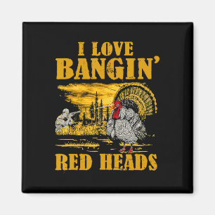 Íman Eu Adoro Cabeças Vermelhas Engraçadas Caça À Turqu