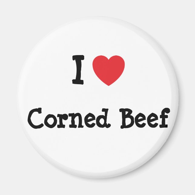 Íman Eu adoro Camiseta Corned Beef Heart (Frente)