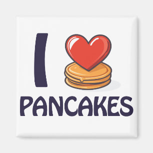 Íman Eu adoro Camiseta Pancakes