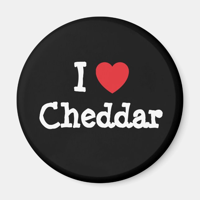 Íman Eu adoro Cheddar coração T-Shirt (Frente)