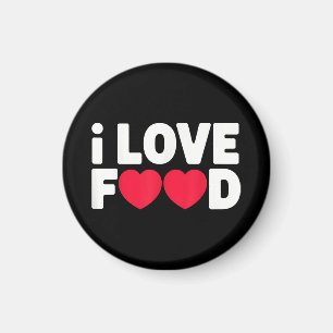 Íman Eu adoro Comida Engraçado Presente de Foodie para
