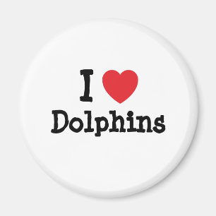 Íman Eu adoro Dolphins coração personalizado personal
