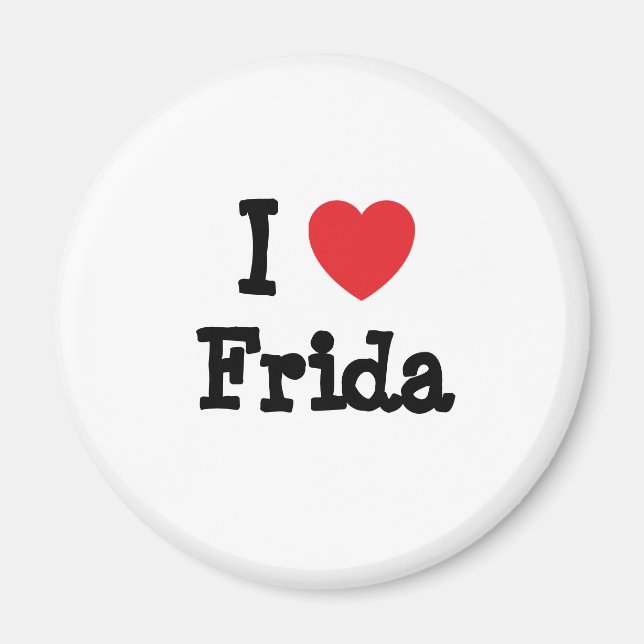 Íman Eu adoro Frida Heart-Shirt (Frente)