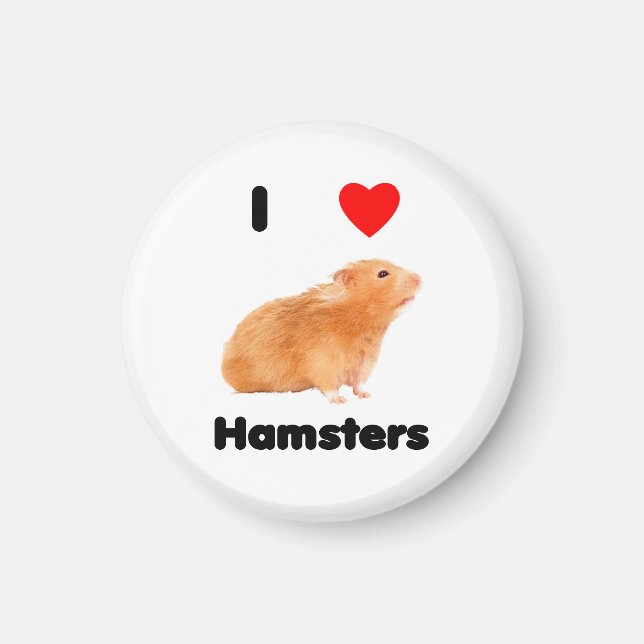 Íman Eu adoro hamsters Magnet (Frente)
