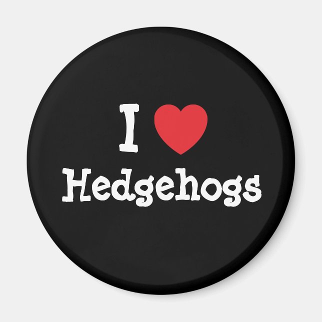 Íman Eu adoro Hedgehogs coração personalizado (Frente)