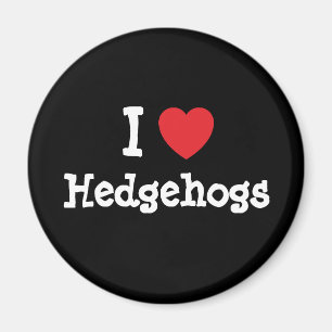 Íman Eu adoro Hedgehogs coração personalizado persona