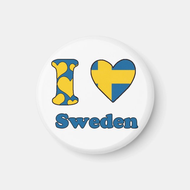 Íman Eu adoro ímã Suecia (Frente)