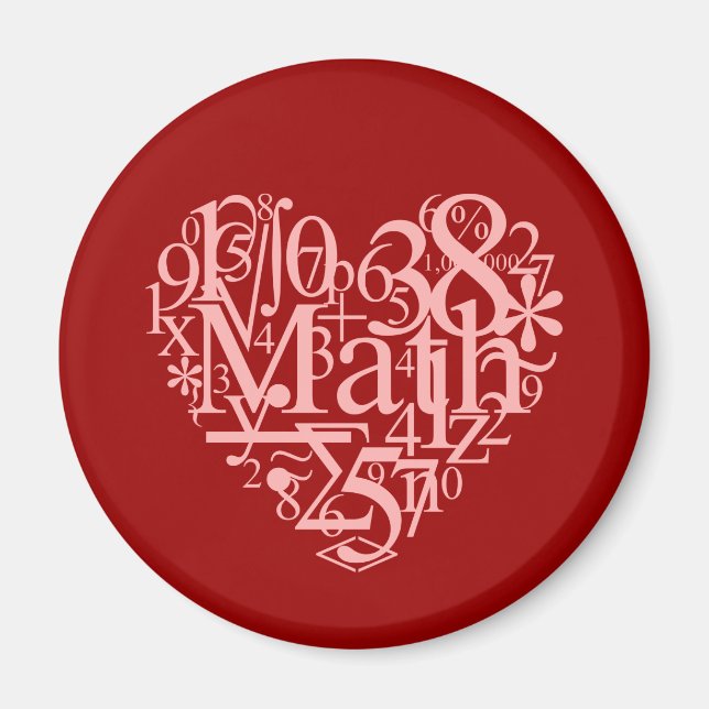 Íman Eu Adoro Magnet De Matemática (Frente)