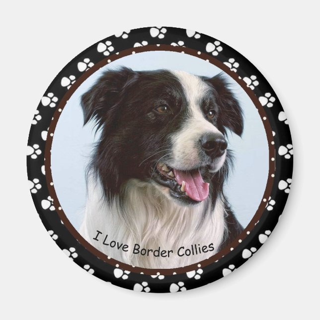 Íman Eu adoro o "Border Collies Magnet" (Frente)
