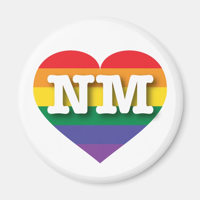 Íman Eu adoro o Novo México Orgulho gay Rainbow Heart (Frente)