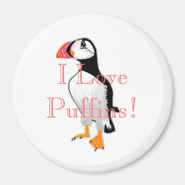Íman Eu Adoro Puffins! (Frente)