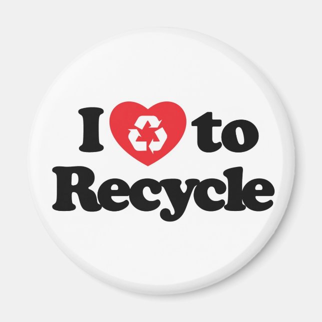 Íman Eu adoro Reciclar Magnet (Frente)