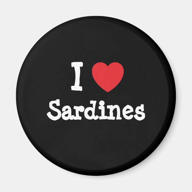 Íman Eu adoro Sardinha coração T-Shirt (Frente)