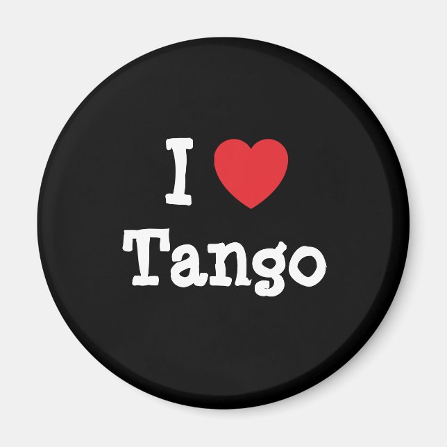 Íman Eu adoro Tango coração personalizado personalizado (Frente)