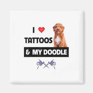 Íman Eu Adoro Tatuagens E Meu Cachorro De Ouro Tatuado 