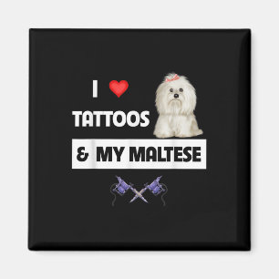 Íman Eu Adoro Tatuagens E Meu Cachorro Maltipoo Pai Mãe