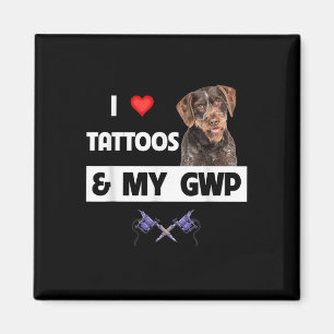 Íman Eu Adoro Tatuagens E Minha Ponta Wirehaired Alemã