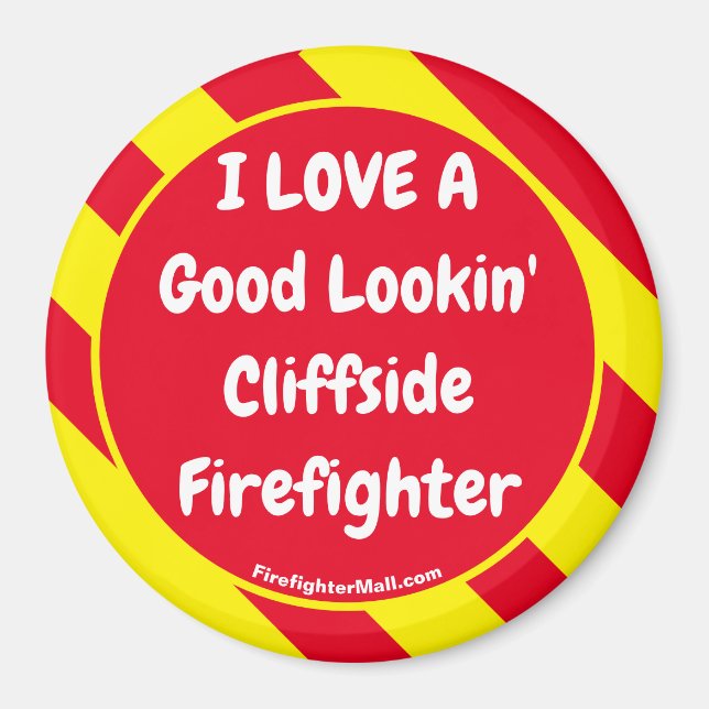 Íman Eu adoro uma boa olhada no Cliffside Firefighter (Frente)