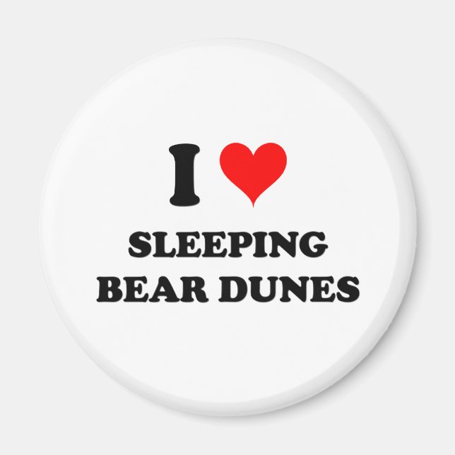 Íman Eu Adoro Urso Dormindo Dunes Michigan (Frente)