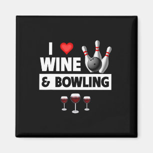 Íman Eu Adoro Vinho E Boliche Byll Pins Bowler Strike D