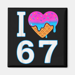Íman Eu Amo 67 Meme Coração 6 7 Coisas de Merch Six Sev