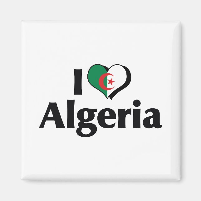 Íman Eu Amo a Bandeira da Argélia (Frente)