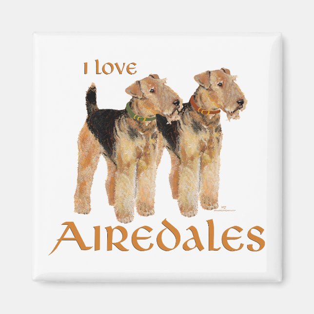 Íman Eu Amo Airedales (Frente)