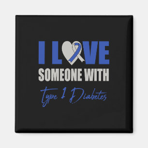 Íman Eu Amo Alguém Com Diabetes Tipo 1 Azul