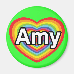 Íman Eu amo Amy, coração arco-íris