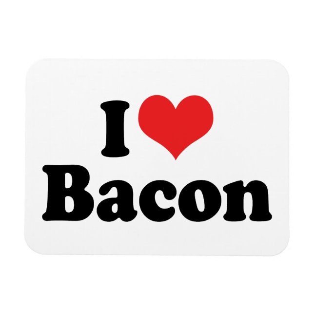 Íman Eu Amo Bacon de Coração - Amante de Bacon (Horizontal)