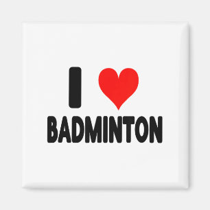 Íman Eu Amo Badminton - Coração Jogador de Badminton Qu