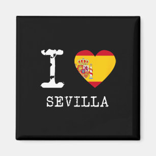 Íman Eu Amo Bandeira da Espanha Sevilha