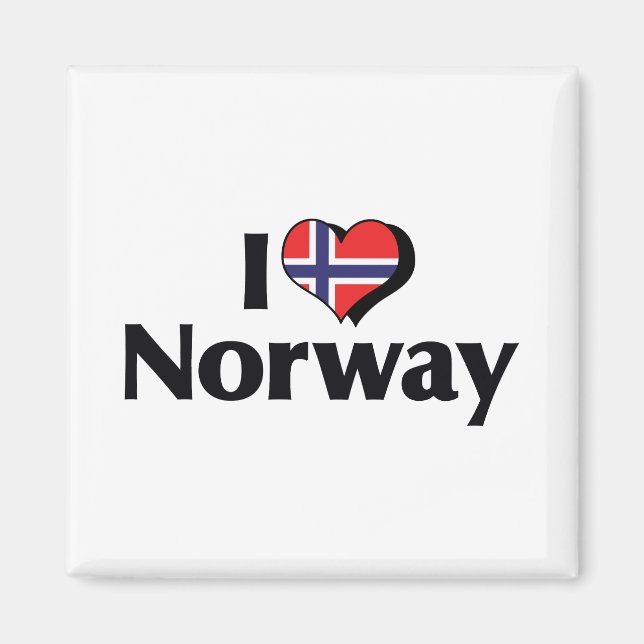 Íman Eu Amo Bandeira da Noruega (Frente)