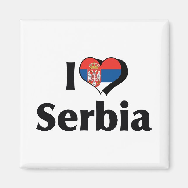 Íman Eu Amo Bandeira da Sérvia (Frente)