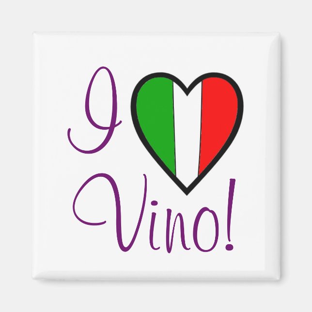Íman Eu Amo Bandeira Vino-Italiana (Frente)