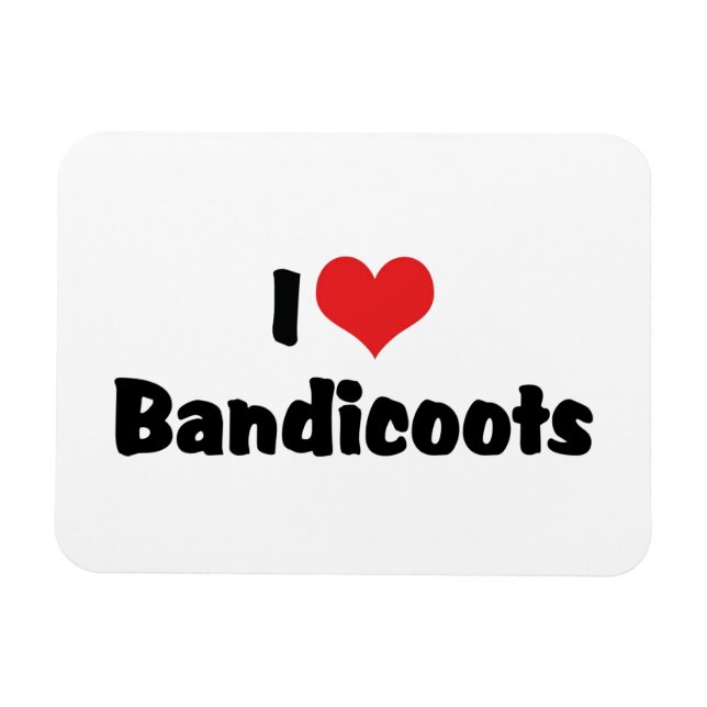 Íman Eu Amo Bandicoots Coração (Horizontal)