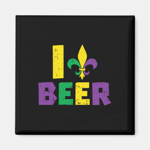 Íman Eu Amo Beer Jester Hat Equipe De Bebendo Mardi Gra