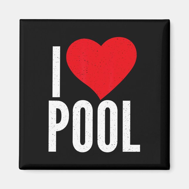 Íman Eu Amo Bilhares De Piscina (Frente)