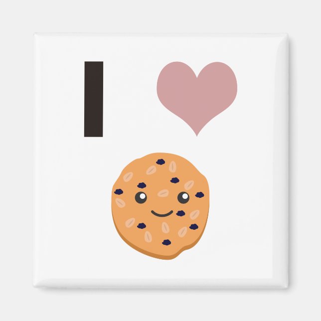 Íman Eu amo biscoitos de aveia (Frente)