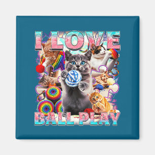 Íman Eu Amo Bola Brincar Gatinhos Fofos Rolo De Lã Gati
